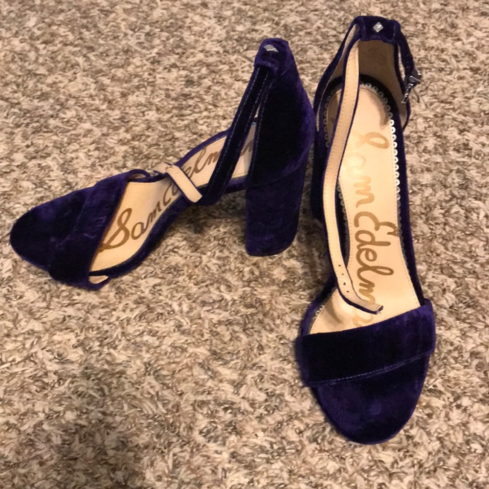 Sam Edelman velvet deep purple 4 inch high heels